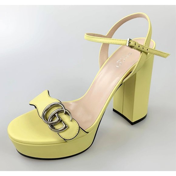 Gucci Yellow Platform Sandals - Picture 1 of 9